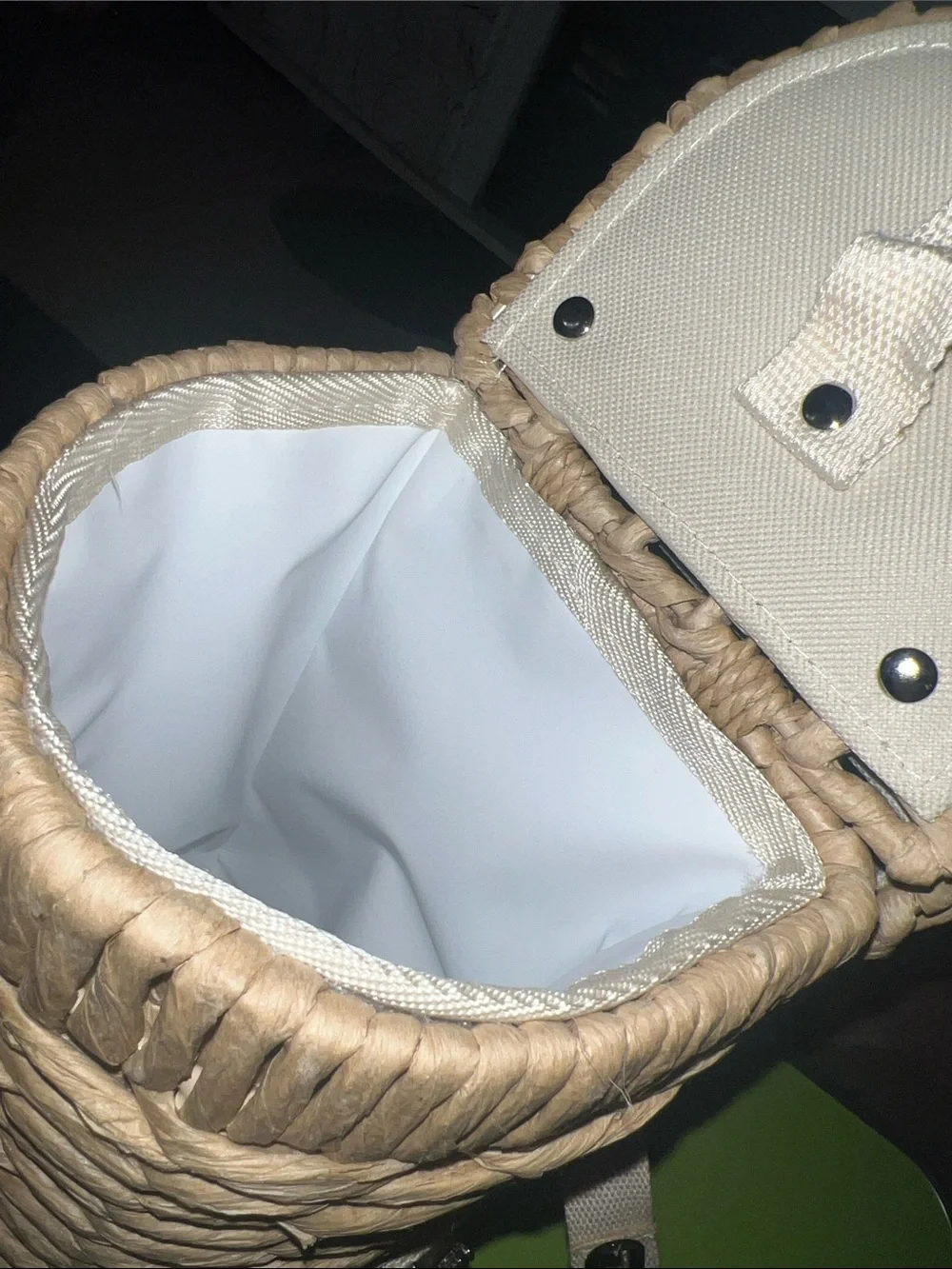 Woven Natural Rattan Crossbody Bag with Strap